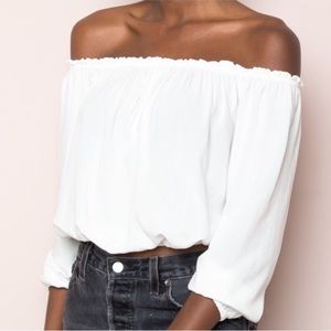 Brandy Melville Off the Shoulder White Top